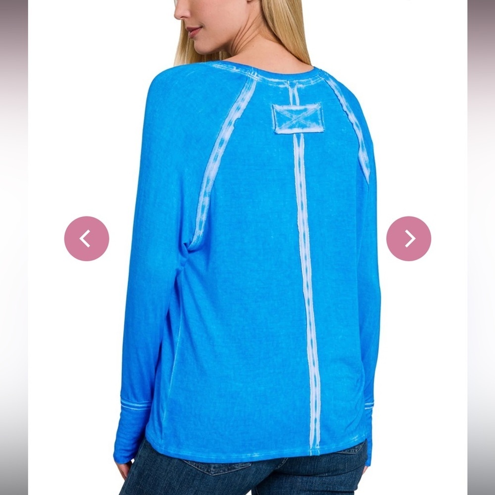 Zenana Outfitters Blue Small Longsleeve